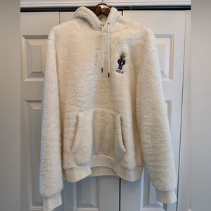 Polo Ralph Lauren Sherpa Bear Hoodie in Cream